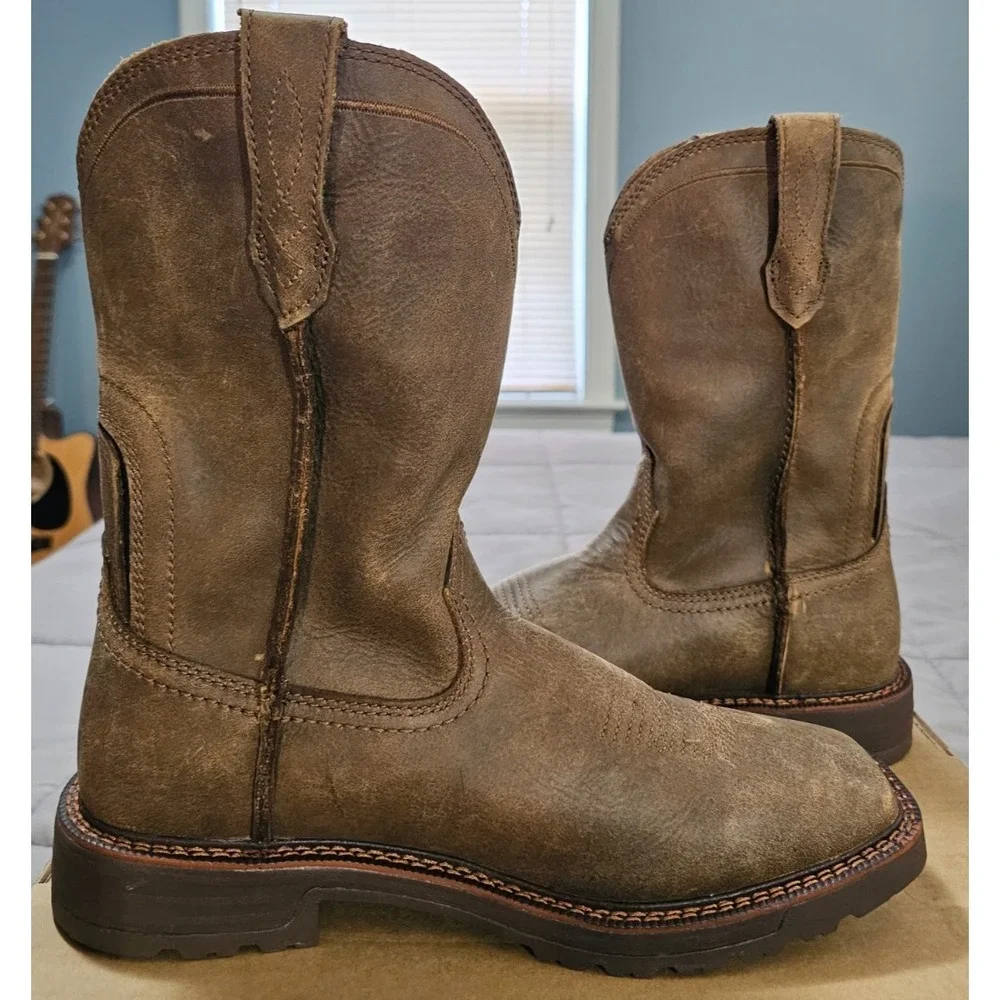 Ariat® (Men's 10 D) Activator™ Square-Toe Work Boot in Brown Bomber - $200